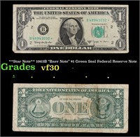 **Star Note** 1963B $1 Green Seal Federal Reserve