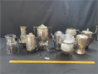 Large Lot of Coffee Pots/Percolators