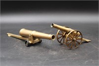PAIR OF VINTAGE BRASS CANNON MODELS