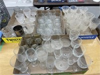 4 Trays Of Assorted Glasses