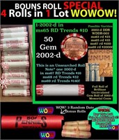 THIS AUCTION ONLY! BU Shotgun Lincoln 1c roll, 190