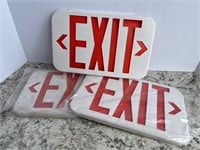 Trio of Exit Signs Industrial Signage