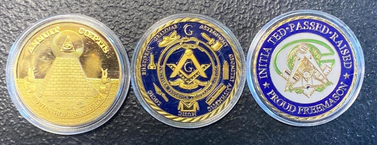 3 Masonic Commemorative Coins