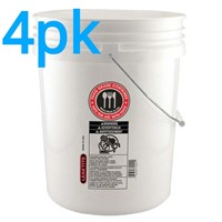 4pk Food Safe Leaktite 5 gal. 70mil Bucket White