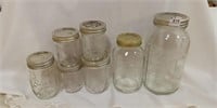 LOT of 7 Canning Jars Mixed Sizes