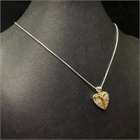 Sterling Silver Lavaggi Heart Pendant Necklace