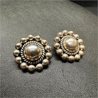 Sterling Silver Round Clip-On Earrings