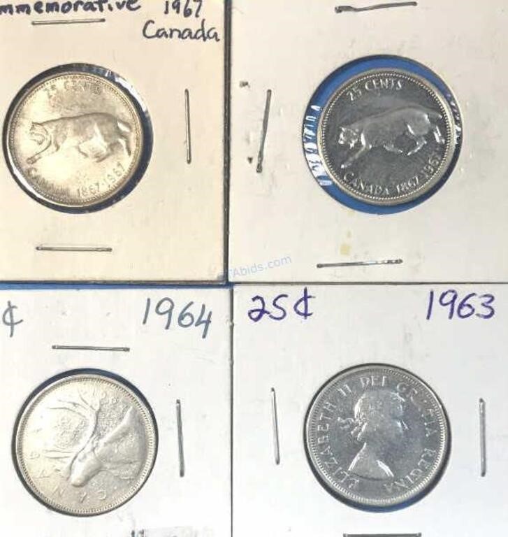 4 Silver Quarters Lot