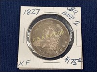 1827 50C CAPPED BUST