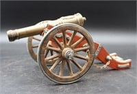 21" LONG WOOD AND BRASS CANNON REPLICA