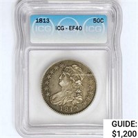 1813 Capped Bust Half Dollar ICG EF40