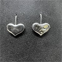 .999 Pure Silver Heart Earrings