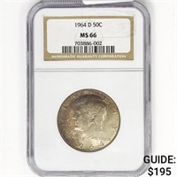 1964-D Kennedy Half Dollar NGC MS66