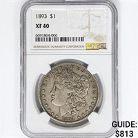 1893 Morgan Silver Dollar NGC XF40