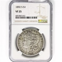 1892-S Morgan Silver Dollar NGC VF25