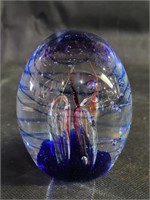 Art Glass Paperweight w/ Bubbles