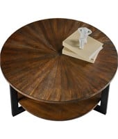33.5" Round Coffee Table with Storage