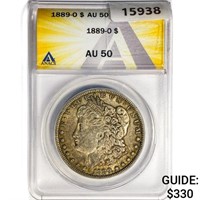 1889-O Morgan Silver Dollar ANACS AU50