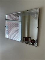 Vintage Etched Glass Mirror