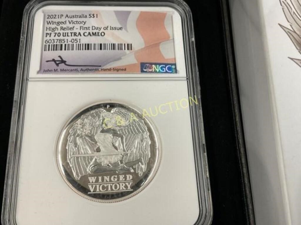 2021P SILVER PF70 1 0Z ULTRA CAMEO 1ST DAY ISSUE