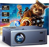 4K Support Projector with Wifi and Bluetooth,