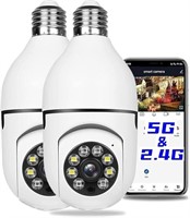 2Pcs Light Bulb Security Camera 2.4GHz & 5G WiFi