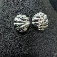 Sterling Silver Abstract Swoop Earrings