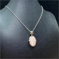 Sterling Silver Pearloid Pendant Necklace