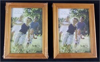 2 MCS Solid Wood Picture Frames Honey Oak 5 x 7