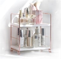 Two Rose Gold Bathroom Makeup Organizers