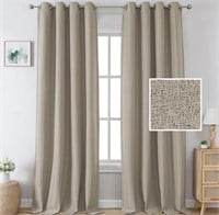 2 Panel Set Taupe Curtains, 84 Inch Length