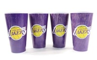 LOT OF FOUR LICENSED NBA LA LAKERS BEVERAGE CUPS