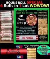 THIS AUCTION ONLY! BU Shotgun Lincoln 1c roll, 198