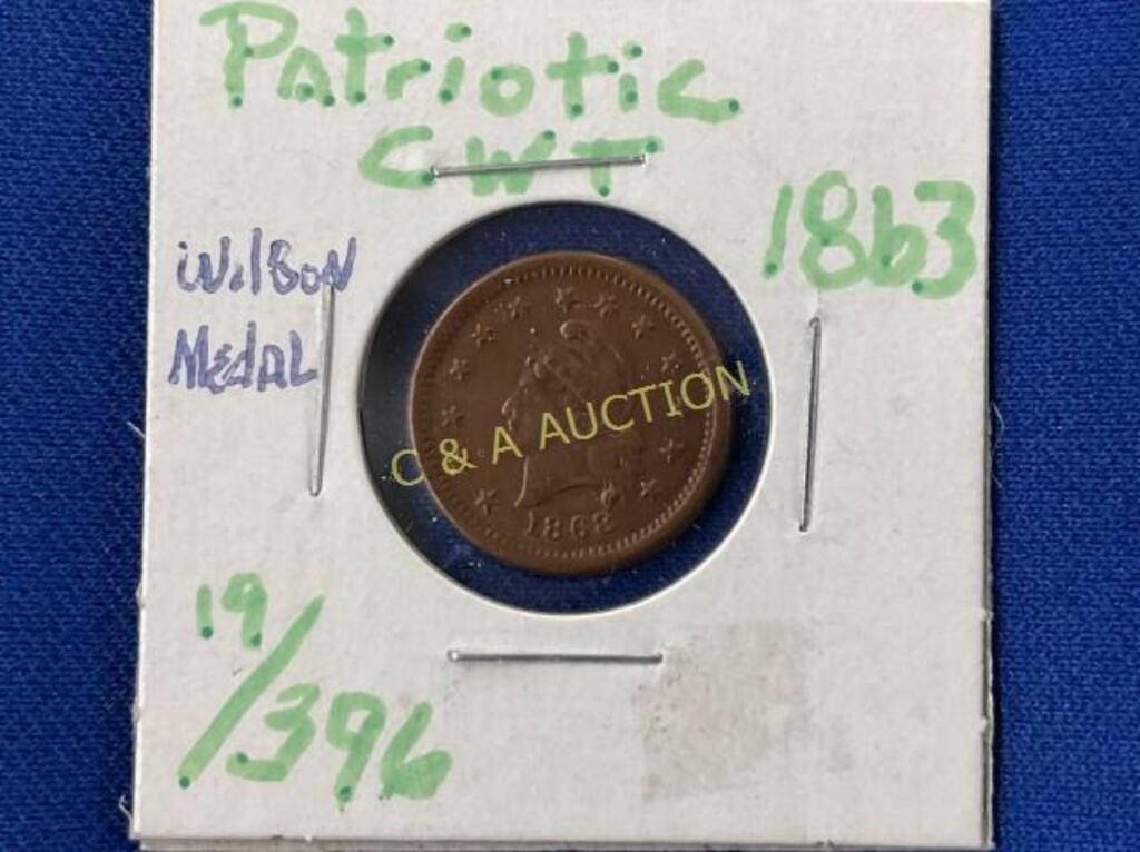 1863 PATRIOTIC WILSON MEDAL