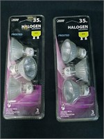 (2) 3Pack 35w Halogen Frosted Bulbs GU10