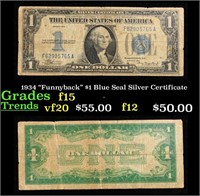 1934 "Funnyback" $1 Blue Seal Silver Certificate G