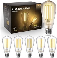 6 Pack Vintage 8W ST58 LED Edison Light Bulbs Moti