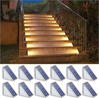 12 Pack Warm White - NIORSUN Solar Stair Lights Ou