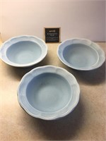 3 Robin Egg Blue Matte  Bowls