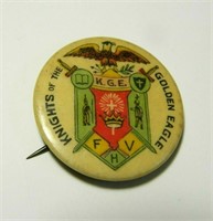ANTIQUE KNIGHTS OF THE K.G.E. GOLDEN EAGLE PIN