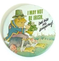 VINTAGE AMERICAN GREETINGS BUTTON PIN "I MAY NOT