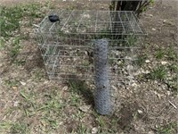 Wire Dog Crate, Chicken Wire, Retractable Leash