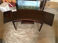 Coffee table curved 1 drawer leaf ends