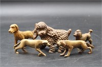 COLLECTION OF BRASS DOG FIGURES