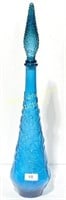 Blue Mid Century Empoli Glass Genie Bottle