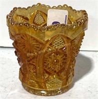 Imperial Glass Hobstar Marigold Carnival Toothpick