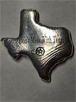 Don't Mess With Texas 4.5oz Handcrafted Silver