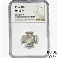 1935 Mercury Silver Dime NGC MS66 FB