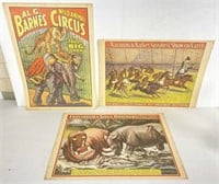 3 Old Time Circus Posters
