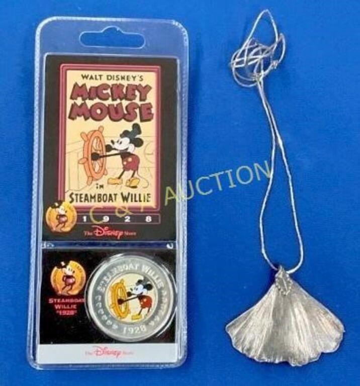 DISNEY MICKEY STEAMBOAT, SILVER NECKLACE